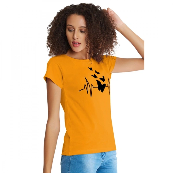 Shopnav Women's Cotton Western Wear T Shirt (Yellow) - S