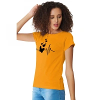 Shopnav Women's Cotton Western Wear T Shirt (Yellow) - S