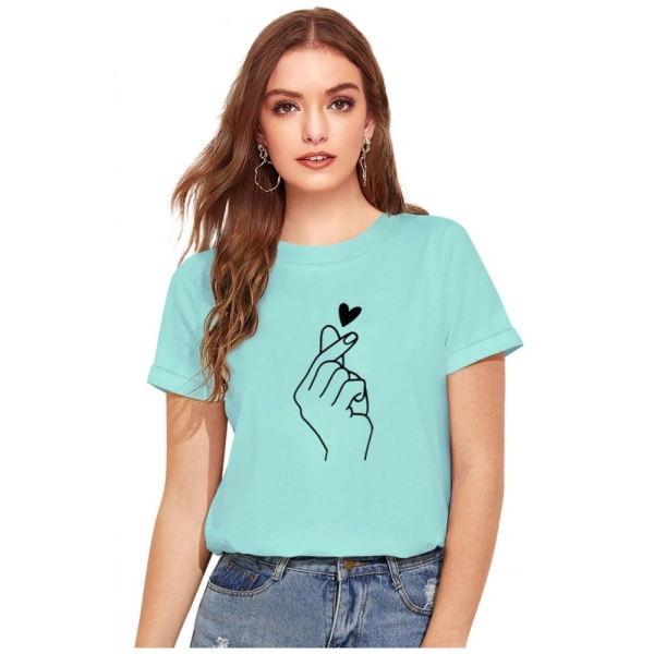Shopnav Women's Cotton Western Wear T-Shirt (Green) - M
