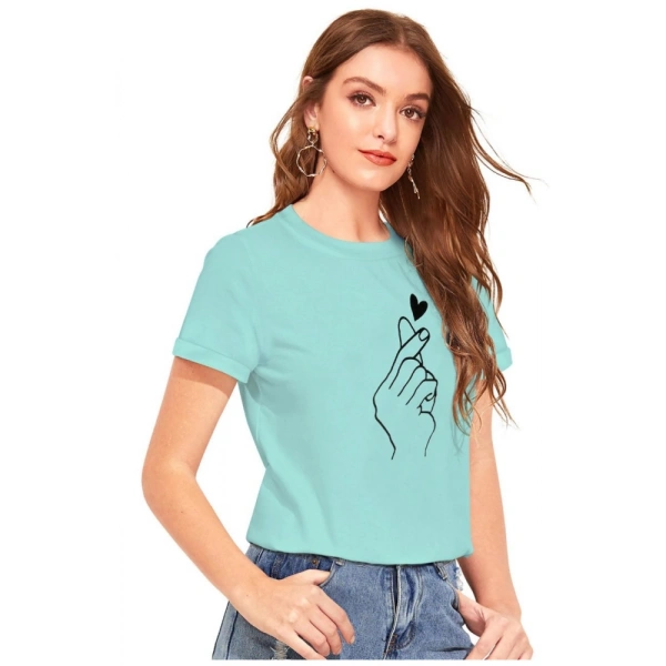 Shopnav Women's Cotton Western Wear T-Shirt (Green) - M