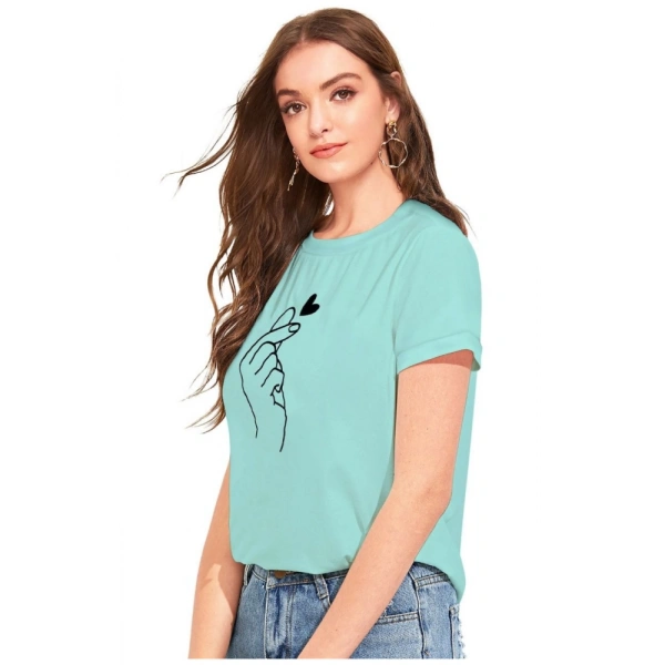 Shopnav Women's Cotton Western Wear T-Shirt (Green) - M