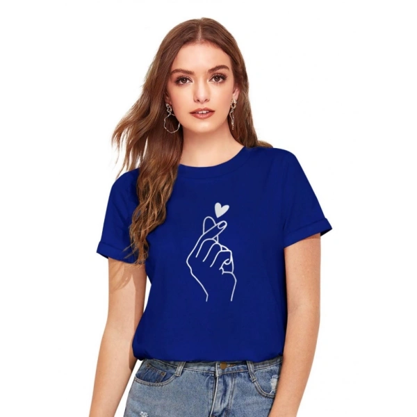 Shopnav Women's Cotton Western Wear T-Shirt (Royal Blue) - XL