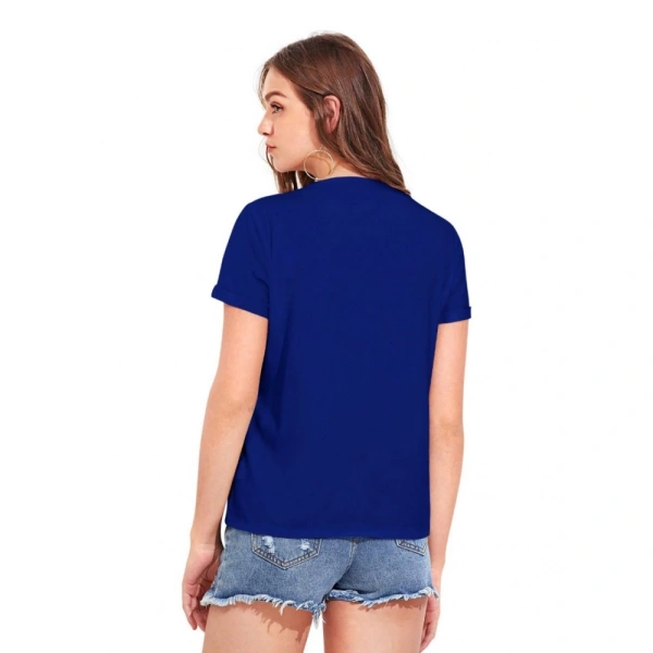 Shopnav Women's Cotton Western Wear T-Shirt (Royal Blue) - XL