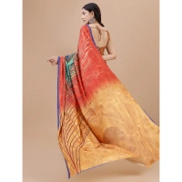Women's Crepe Digital Print Saree With Unstitched Blouse 5.5Mtr (Light Blue) - Light Blue