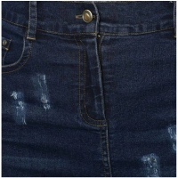 Women's Denim Distressed Buttoned Skirt (Blue) - XL