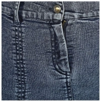 Women's Denim Tie Up Buttoned Skirt (Blue) - L