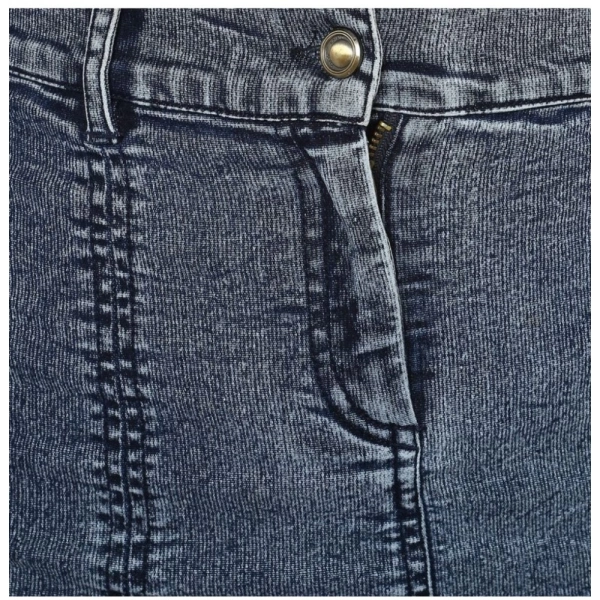 Women's Denim Tie Up Buttoned Skirt (Blue) - L