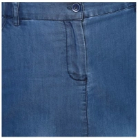 Women's Denim Washed Buttoned Skirt (Blue) - 2XL