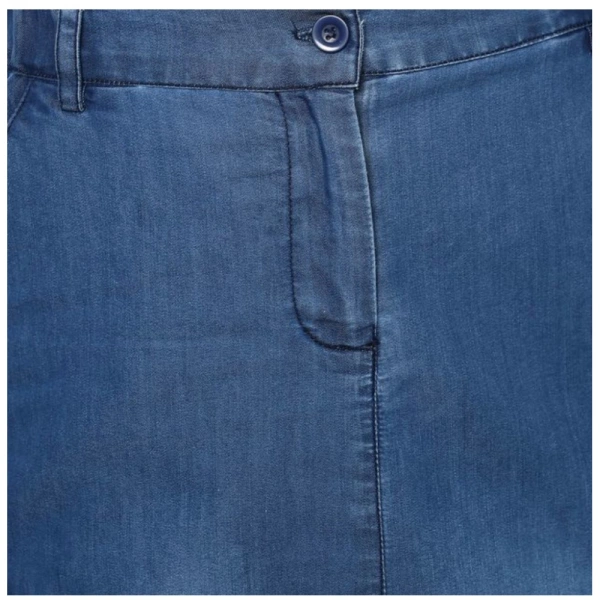 Women's Denim Washed Buttoned Skirt (Blue) - 2XL