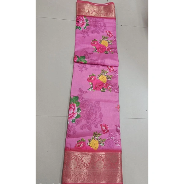 Shopnav Women's Digital Dolla Silk Printed Saree With Unstitched Blouse 5.5Mtr (Pink)