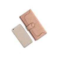 Shopnav Women's Faux Leather Medium Snap Button Wallet (Khakhi) - Khakhi