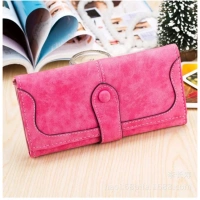 Shopnav Women's Faux Leather Medium Snap Button Wallet (Pink) - Pink
