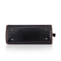 Shopnav Women's Faux Leather Metal Beads Handbag (Black) - Black