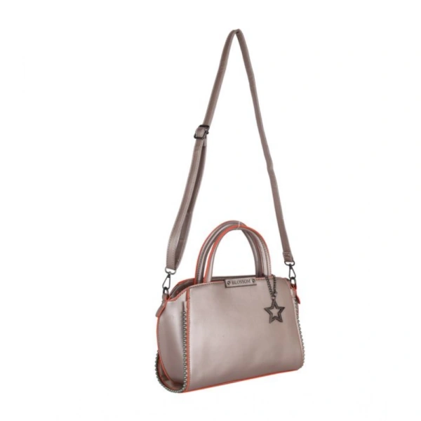 Shopnav Women's Faux Leather Metal Beads Handbag (Bronze) - Bronze