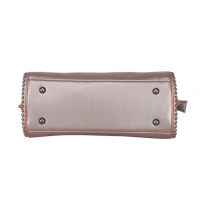 Shopnav Women's Faux Leather Metal Beads Handbag (Bronze) - Bronze