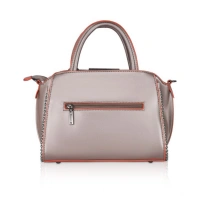 Shopnav Women's Faux Leather Metal Beads Handbag (Bronze) - Bronze