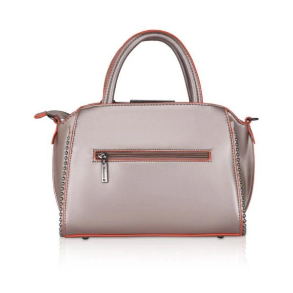 Shopnav Women's Faux Leather Metal Beads Handbag (Bronze) - Bronze