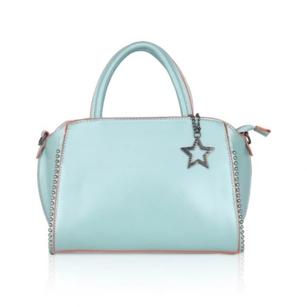 Shopnav Women's Faux Leather Metal Beads Handbag (Green) - Green
