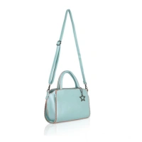 Shopnav Women's Faux Leather Metal Beads Handbag (Green) - Green