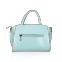Shopnav Women's Faux Leather Metal Beads Handbag (Green) - Green