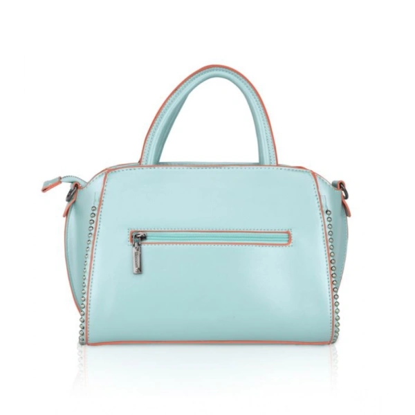 Shopnav Women's Faux Leather Metal Beads Handbag (Green) - Green