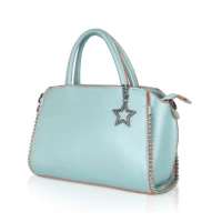 Shopnav Women's Faux Leather Metal Beads Handbag (Green) - Green