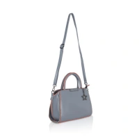 Shopnav Women's Faux Leather Metal Beads Handbag (Grey) - Grey