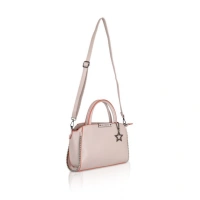Shopnav Women's Faux Leather Metal Beads Handbag (Khaki) - Khaki
