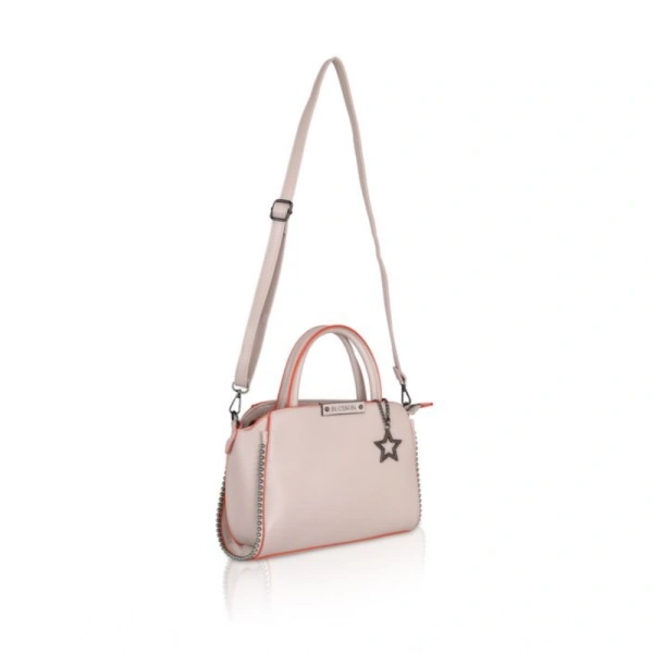 Shopnav Women's Faux Leather Metal Beads Handbag (Khaki) - Khaki