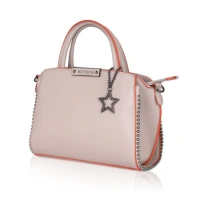 Shopnav Women's Faux Leather Metal Beads Handbag (Khaki) - Khaki