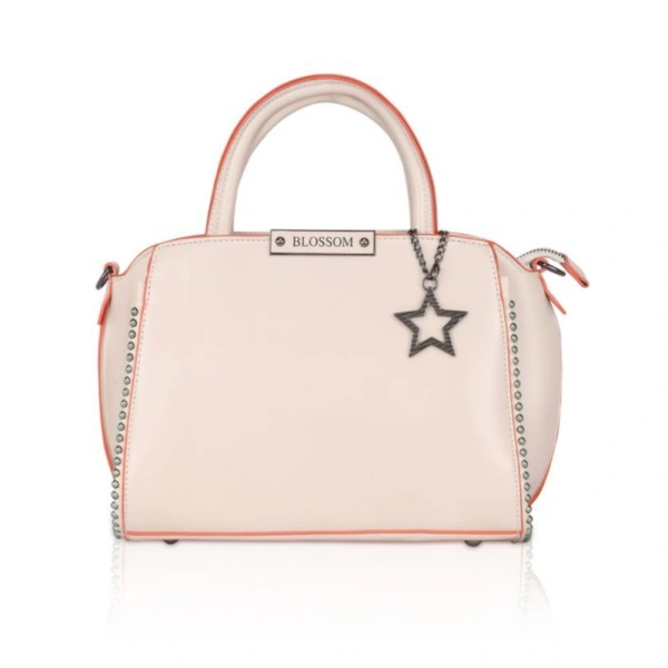 Shopnav Women's Faux Leather Metal Beads Handbag (Pink) - Pink