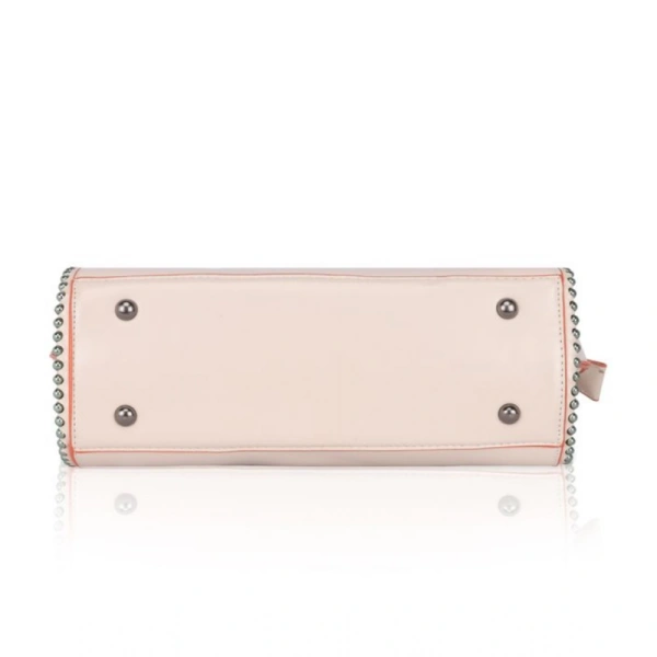 Shopnav Women's Faux Leather Metal Beads Handbag (Pink) - Pink