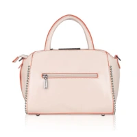 Shopnav Women's Faux Leather Metal Beads Handbag (Pink) - Pink