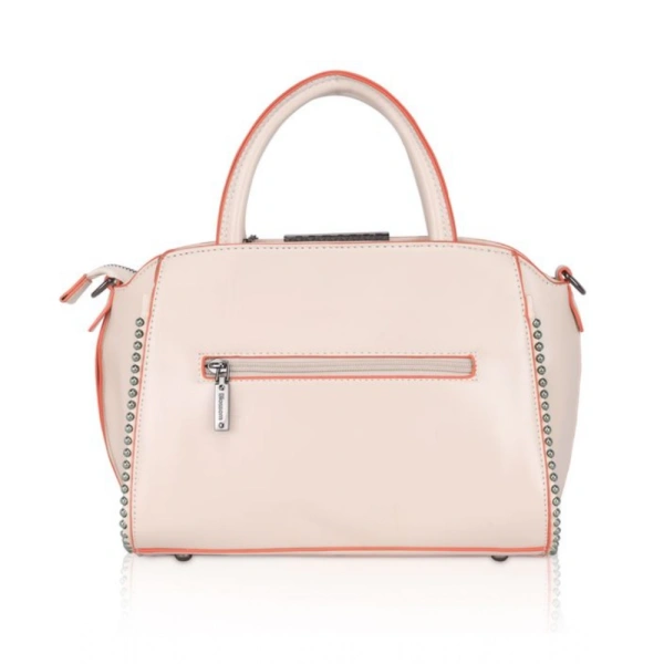 Shopnav Women's Faux Leather Metal Beads Handbag (Pink) - Pink