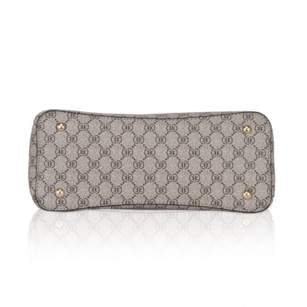 Shopnav Women's Faux Leather Printed Handbag (Beige) - Beige