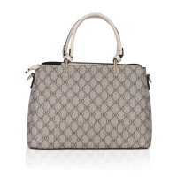 Shopnav Women's Faux Leather Printed Handbag (Beige) - Beige