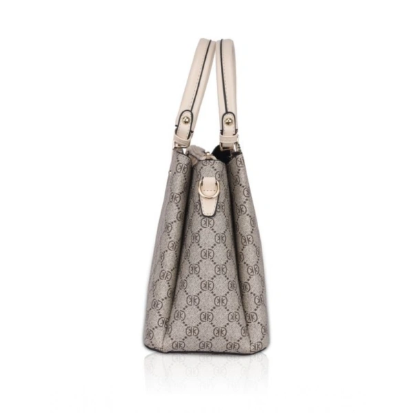 Shopnav Women's Faux Leather Printed Handbag (Beige) - Beige