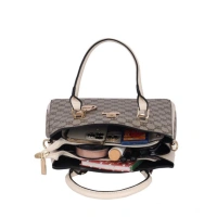 Shopnav Women's Faux Leather Printed Handbag (Beige) - Beige