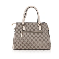 Shopnav Women's Faux Leather Printed Handbag (Beige) - Beige