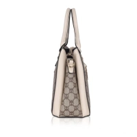 Shopnav Women's Faux Leather Printed Handbag (Beige) - Beige