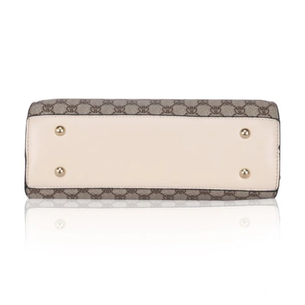 Shopnav Women's Faux Leather Printed Handbag (Beige) - Beige