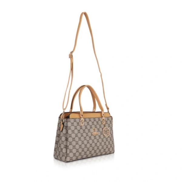 Shopnav Women's Faux Leather Printed Handbag (Camel) - Camel