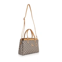 Shopnav Women's Faux Leather Printed Handbag (Camel) - Camel