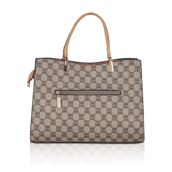 Shopnav Women's Faux Leather Printed Handbag (Camel) - Camel