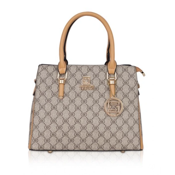 Shopnav Women's Faux Leather Printed Handbag (Camel) - Camel