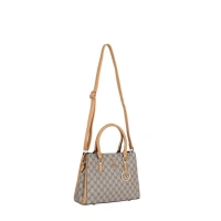 Shopnav Women's Faux Leather Printed Handbag (Camel) - Camel