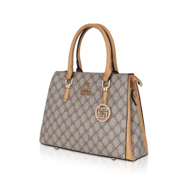 Shopnav Women's Faux Leather Printed Handbag (Camel) - Camel