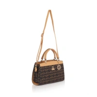 Shopnav Women's Faux Leather Printed Handbag (Camel) - Camel