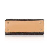 Shopnav Women's Faux Leather Printed Handbag (Camel) - Camel