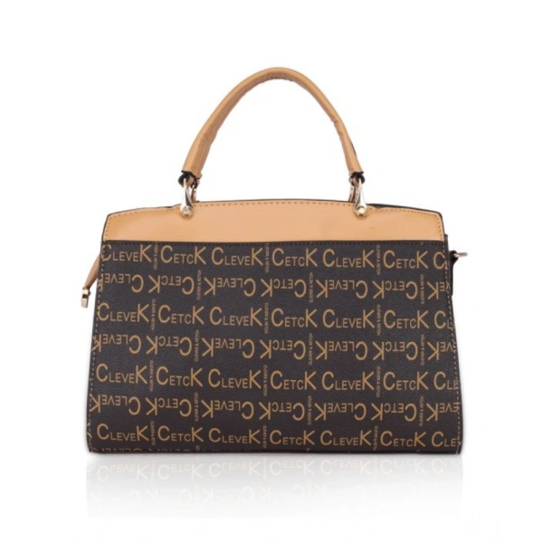 Shopnav Women's Faux Leather Printed Handbag (Camel) - Camel